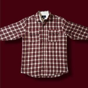 Lanesboro Men’s Sherpa Lined Flannel Shirt Jacket Shacket Red Medium Outdoor